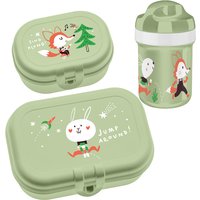 KOZIOL Lunchbox "HOP ON TO GO" 3 Stk. tlg. 3-teiliges Set, mit handlicher Trinkflasche, mit Clipverschluss von Koziol