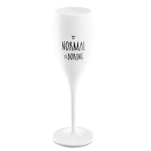 CHEERS NO. 1 NORMAL IS BORING Superglas 100ml mit Druck von Koziol