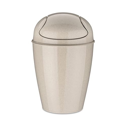 Koziol Schwingdeckeleimer Del XS, Mülleimer, Kunststoff, Recycled Desert Sand, 2 L, 1400121 von Koziol