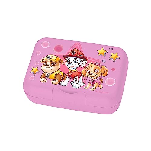 Koziol CANDY L Lunchbox PAW PATROL, Organic Pink, 19 x 13,5 x 6,5 cm, Kinder Brotdose mit Trennschale & Clip-Verschluss, Organic Bio-Circular, 8045715 von Koziol