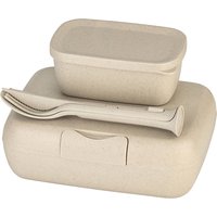 Koziol - Candy Ready Lunchbox-Set & Besteck-Set, nature desert sand (3er-Set) von Koziol