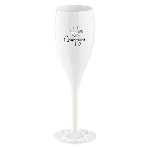 Koziol Cheers NO. 1 Life is Better with Champagne Superglas 100ml mit Druck von Koziol