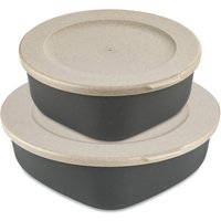 Koziol - Connect Vorratsdosen-Set Kopenhagen, 0.7 l ,1.3 l, nature ash grey (2er-Set) von Koziol