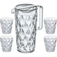 Koziol Karaffe inkl. 4 Gläsern CRYSTAL, Kunststoff von Koziol