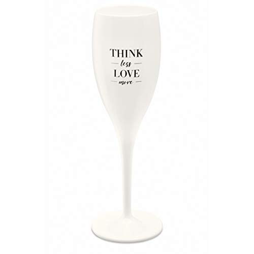 Koziol Superglas 100 ml mit Aufdruck Cheers Nr. 1 Think less Love More von Koziol