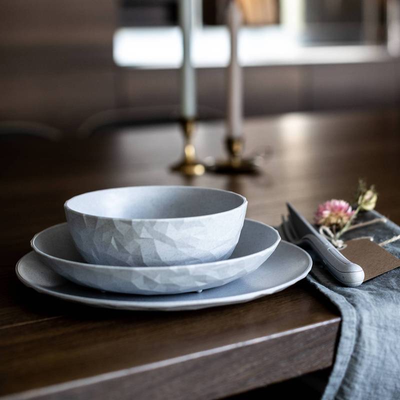 home24 Speiseteller Club Plate 4er-Set Ø 26cm Grau/Grau von home24