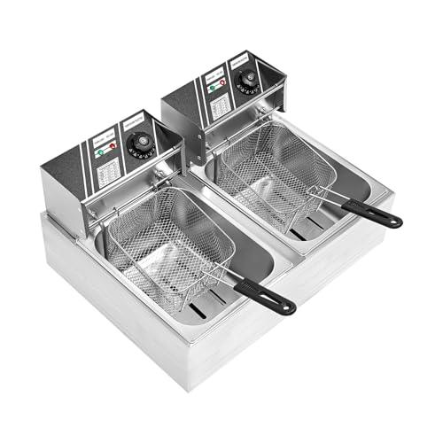 Elektrische Fritteuse kommerzielle Fritteuse elektrische Aufsatzfritteuse Doppeltank Doppel-Öl-Fritteuse Großraum-Küchenbratmaschine kommerzielle aus Edelstahll für Restaurant und Zuhause Ve Elektrische Fritteuse kommerzielle Fritteuse elektrische Aufsatzfritteuse Doppeltank Doppel-Öl-Fritteuse Großraum-Küchenbratmaschine kommerzielle aus Edelstahll für Restaurant und Zuhause Ve von Kozivmo