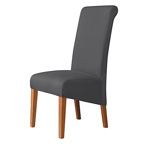 Kozuoan Stuhlhussen für Esszimmerstühle, Größe XL, weiches und elastisches Spandex, abnehmbar und waschbar, Dunkelgrau, 4 Stück Kozuoan Stuhlhussen für Esszimmerstühle, Größe XL, weiches und elastisches Spandex, abnehmbar und waschbar, Dunkelgrau, 4 Stück von Kozuoan