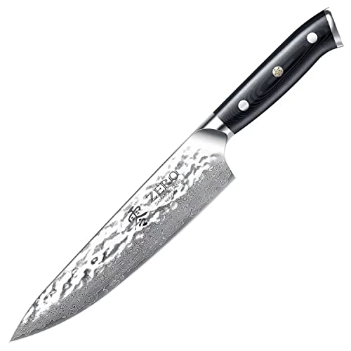 KozyGear | Chef's 8'' Kochmesser | 33cm professionelle Küchenmesser | VG-10-Edelstahl | gehärmmert | ultrascharfe Klinge | Micarta | ergonomischer Griff | 6KGZ-1003S | M801, 18054 von KozyGear