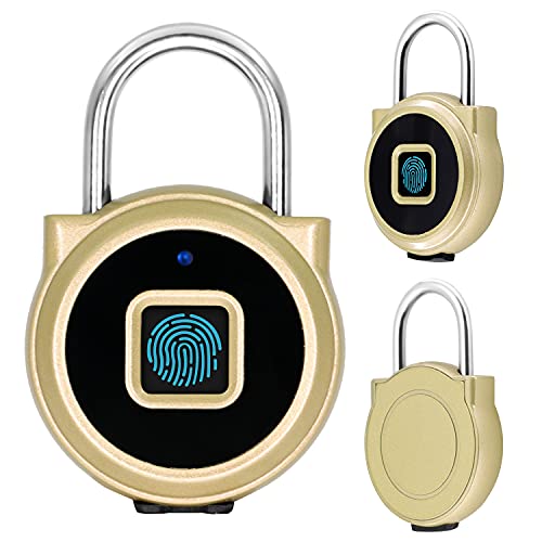Intelligentes Fingerabdruck-Vorhängeschloss, Bluetooth-Schloss, wiederaufladbar über USB, Fernautorisierung, KozyOne Smart Keyless Security Lock für iOS/Android, IP65 wasserdicht von KozyOne