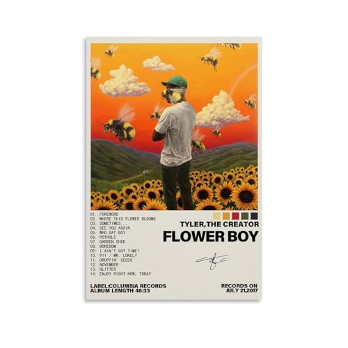 Terp Tyler Musikalbum-Cover-Poster, Motiv: The Creator, Blumenjunge, Geschenk für Freund, Schlafzimmer, Wohnzimmer, Dekoration, modern, ästhetisch, ungerahmt, 30 x 45 cm Terp Tyler Musikalbum-Cover-Poster, Motiv: The Creator, Blumenjunge, Geschenk für Freund, Schlafzimmer, Wohnzimmer, Dekoration, modern, ästhetisch, ungerahmt, 30 x 45 cm von KrAtoz