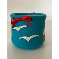 Schmuckhüter(Mittel" Ahoi "Design Filz/Leder Schmuckhüter(Mittel" Ahoi "Design Filz/Leder von Krabbelpuschenfee