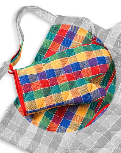 KRACHT, Grillhandschuh, Ofenhandschuh, Küchenhandschuh,Trockenperle, vollbunt bunt, Format 50/50, 100% Baumwolle von Kracht seit 1810