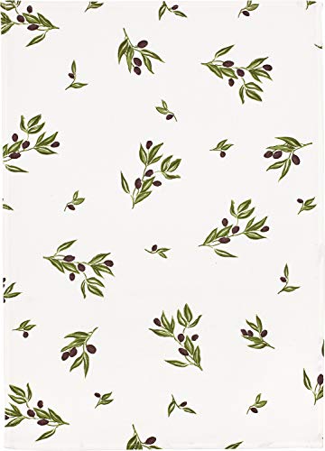 KRACHT, Halbleinen Geschirrtuch, Druckmotiv Olivenzweige, Format 50/70 von Kracht seit 1810