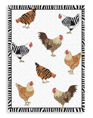 KRACHT, Halbleinen Geschirrtuch, Druckmotiv Zebrahühner, Format 50/70 KRACHT, Halbleinen Geschirrtuch, Druckmotiv Zebrahühner, Format 50/70 von Kracht seit 1810