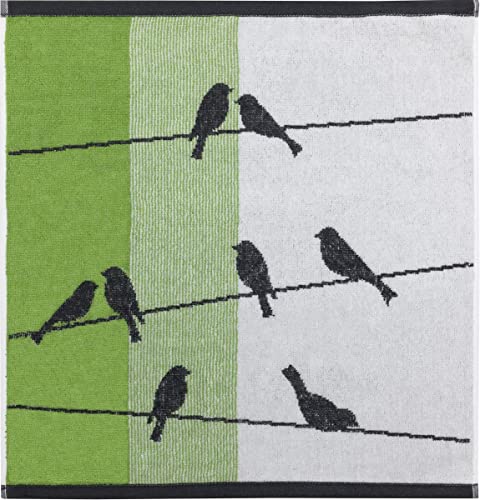 KRACHT Frottee Küchentuch Geschirrtuch Zugvögel Vogelzug grün 50x50cm von Kracht seit 1810