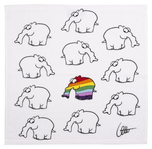 KRACHT Geschirrtuch Frottier 100% Baumwolle Ottifant Rainbow 50x50 cm von Kracht seit 1810