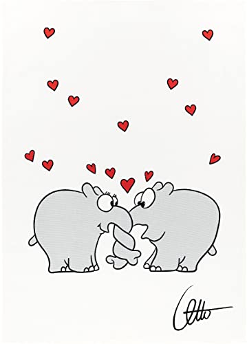 KRACHT Geschirrtuch Halbleinen Druck Ottifant Herzen 50x70 cm KRACHT Geschirrtuch Halbleinen Druck Ottifant Herzen 50x70 cm von Kracht seit 1810