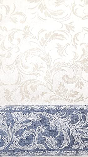 KRACHT Geschirrtuch Jacquard Halbleinen Paisley Blau 50x70 cm von Kracht seit 1810