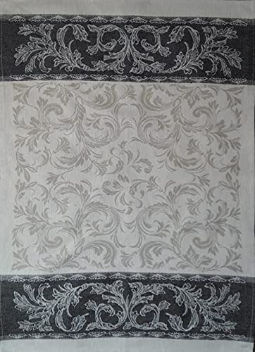 KRACHT Geschirrtuch Jacquard Halbleinen Paisley Grau 50x70 cm von Kracht seit 1810