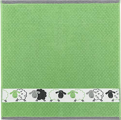 Kracht Frottier- Geschirrtuch "Schäfchen" grün, Größe 50 x 50 cm Frottier von Kracht seit 1810