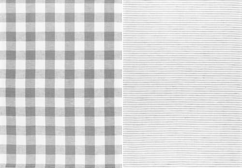 Kracht Halbleinen Geschirrtücher - Set - Nadelstreifen, Streifen, Karo, kariert Farbe: Anthrazit, dunkelgrau von Kracht seit 1810