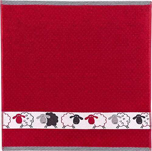 Kracht Frottier- Geschirrtuch "Schäfchen" rot, Größe 50 x 50 cm Frottier Kracht Frottier- Geschirrtuch "Schäfchen" rot, Größe 50 x 50 cm Frottier von KRACHT