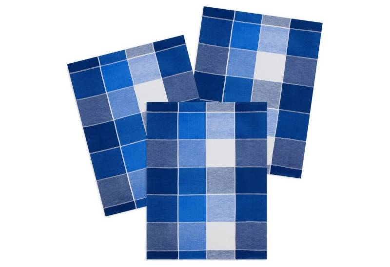 Kracht Geschirrtuch Blockkaro, (Set, 3-tlg., Set), 3er Pack Geschirrtücher (3 Stück), ca. 50x70cm, Halbleinen Jacquard von Kracht