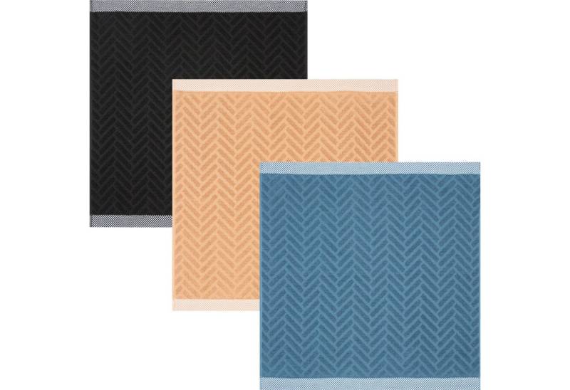 Kracht Geschirrtuch Frottier-Geschirrtuch "Bricks" 3er-Pack, Baumwolle Streifen von Kracht
