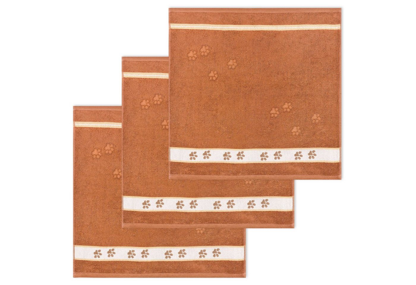 Kracht Geschirrtuch Katzenpfoten, (Set, 3-tlg., Set), 3er Pack Frottee Küchenhandtücher (3 Stück) ca.50x50cm Baumwolle von Kracht