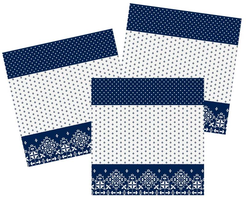 Kracht Geschirrtuch Ornamente, (3-tlg., 3-teilig), 3er Pack Frottee Küchenhandtücher (3 Stück) ca.50x50cm 100% Baumwolle von Kracht