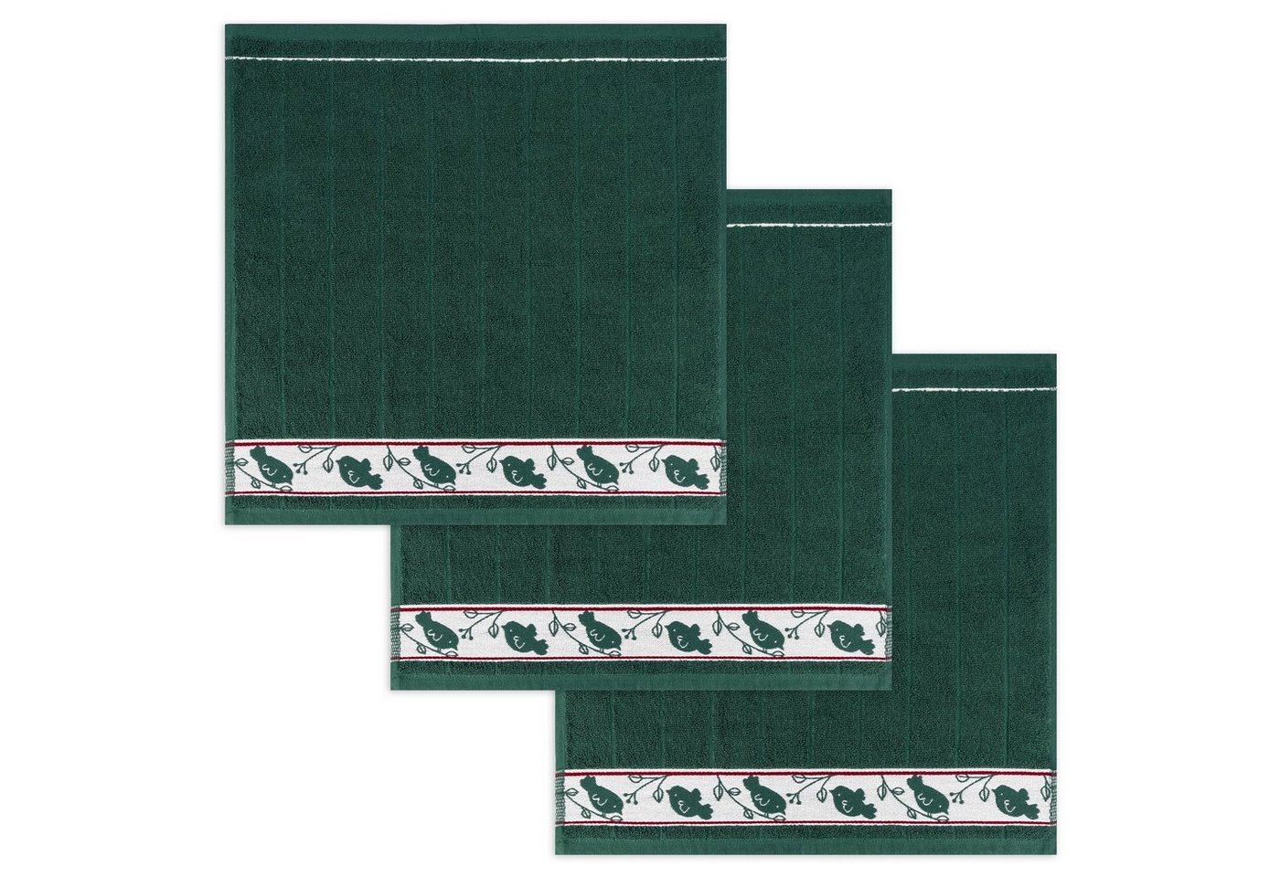 Kracht Geschirrtuch Piepmatz, (Set, 3-tlg., Set), 3er Pack Frottee Küchenhandtücher (3 Stück) ca.50x50cm Baumwolle von Kracht