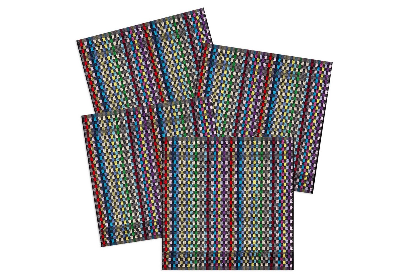 Kracht Geschirrtuch Restgarn, (Set, 4-tlg., 4-teilig), Frottee Grubenhandtücher aus Restgarn ca.50x50cm 100% Baumwolle von Kracht