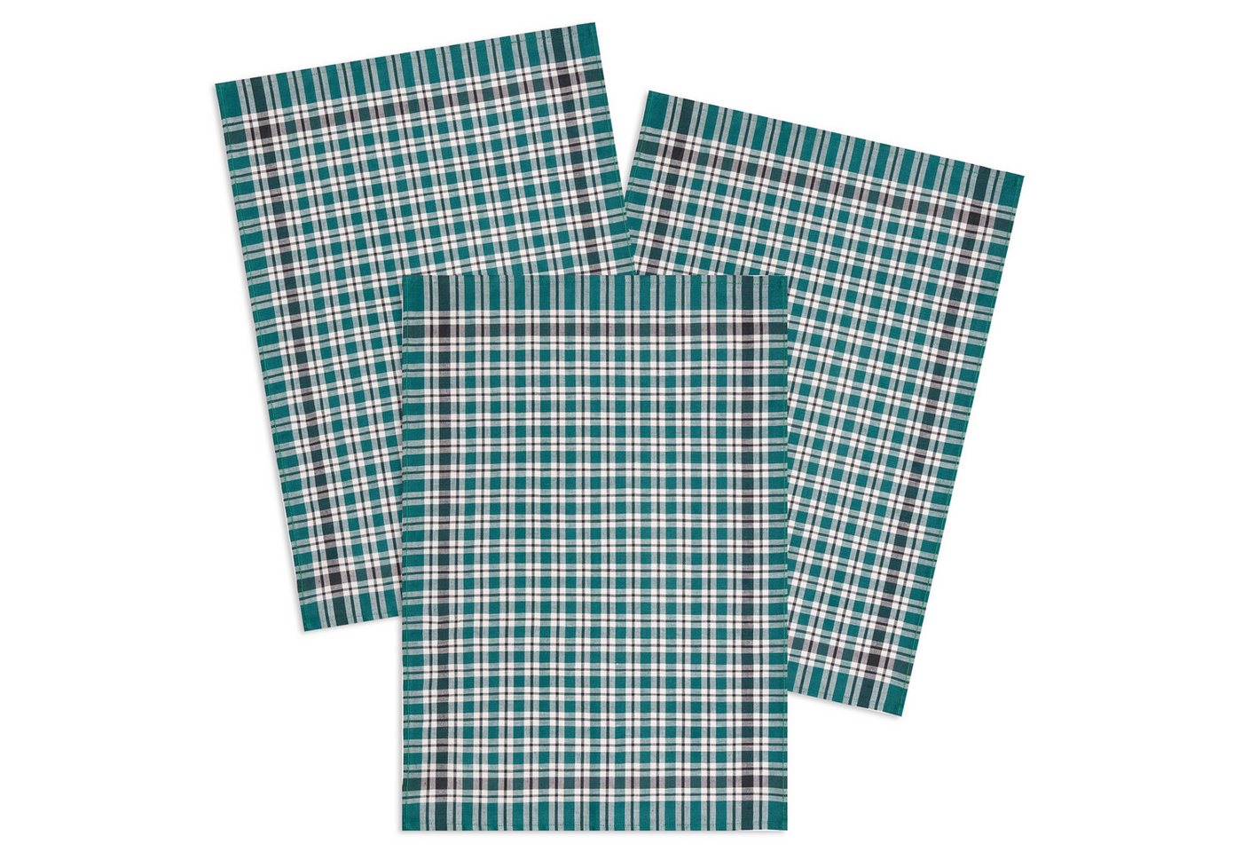 Kracht Geschirrtuch Wäschekaro, (Set, 3-tlg., 3-teilig), 3er Pack Geschirrtücher (3 Stück), ca. 50 x 70 cm, Halbleinen von Kracht