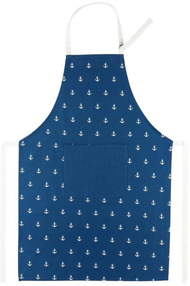 Kracht Kochschürze Anker, (Set, 1-tlg., Set), mit verstellbarem Nackenband aufgesetzte Tasche ca.70x90cm Baumwolle von Kracht