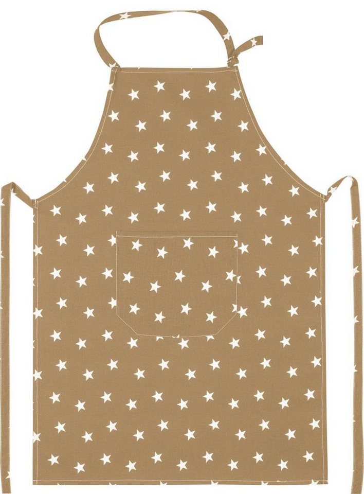 Kracht Kochschürze Sternchen, (Set, 1-tlg., Set), Nackenband und aufgesetzte Tasche ca.70x90cm Baumwolle von Kracht