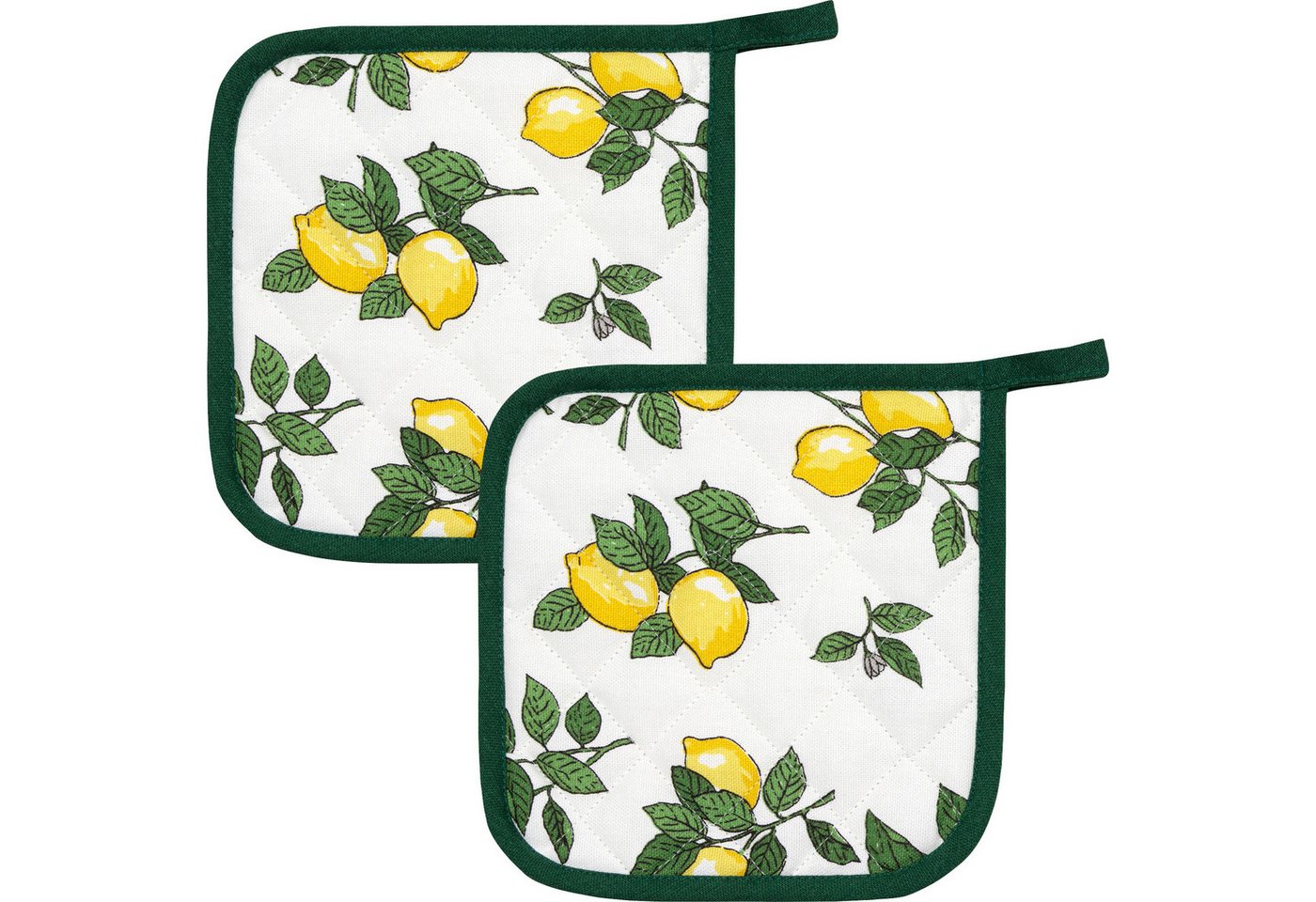 Kracht Kochschürze Topflappen "Zitronen" 2er-Pack, Motiv von Kracht