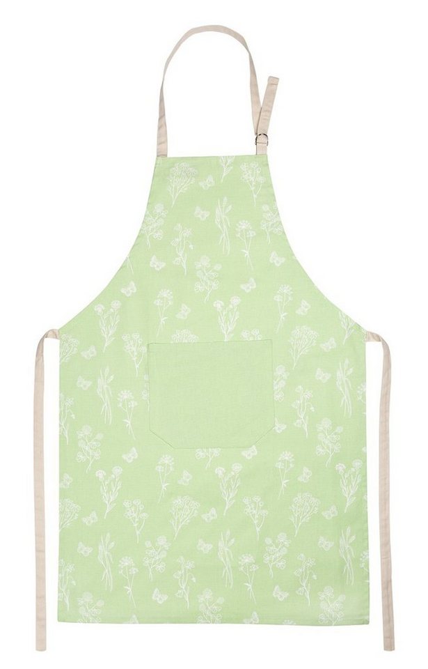 Kracht Kochschürze Wildblumen, (Set, 1-tlg., 1-teilig), Nackenband und aufgesetzte Tasche ca.70x90cm Baumwolle von Kracht