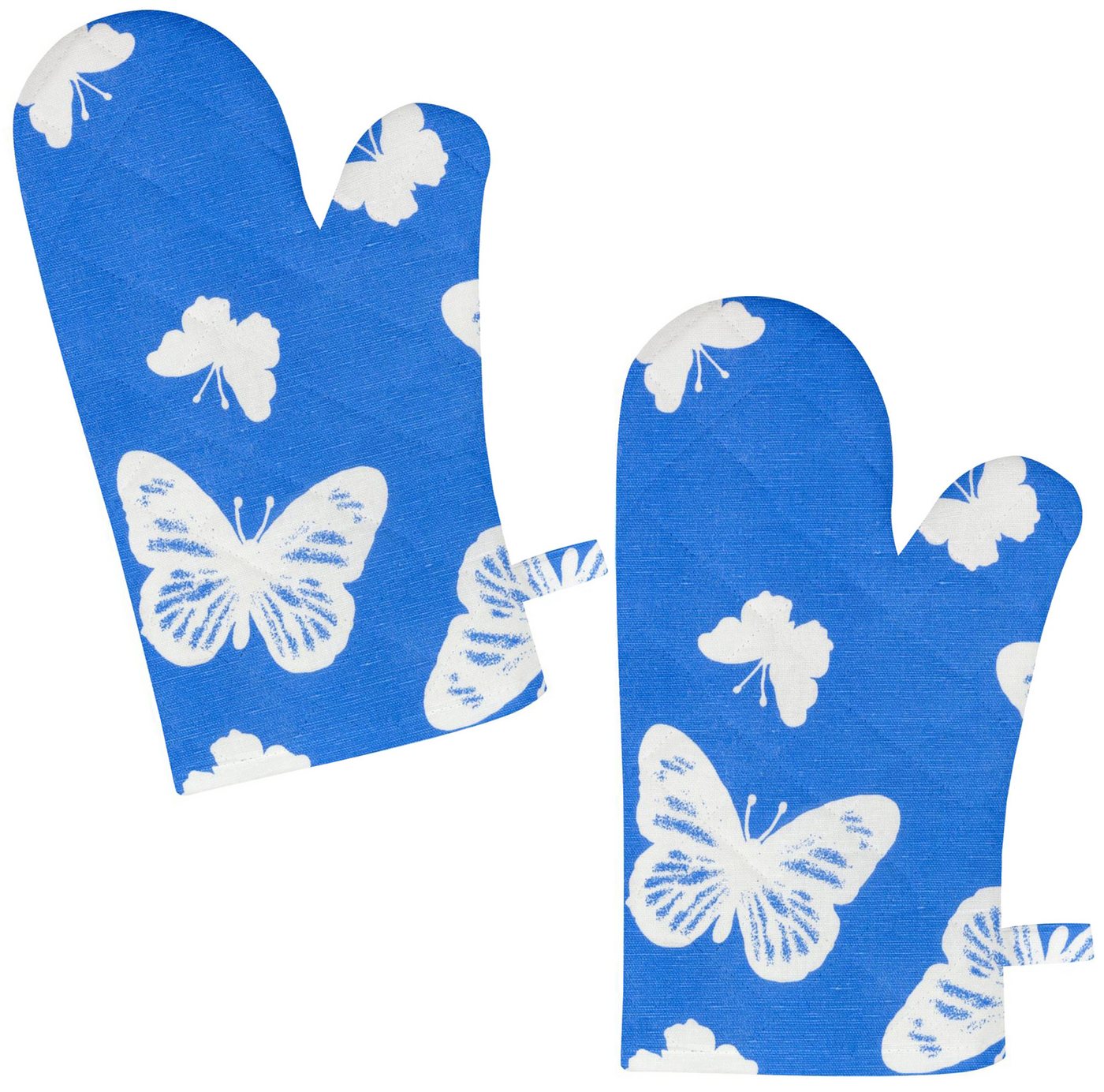 Kracht Topfhandschuhe Schmetterlinge, (2-tlg., 2-teilig), 2er Set Ofenhandschuhe, wattiert, ca. 20x30 cm von Kracht