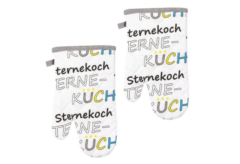Kracht Topfhandschuhe Sternekoch, (Set, 2-tlg., Set), 2er Set Ofenhandschuhe, wattiert, ca. 20x30 cm von Kracht