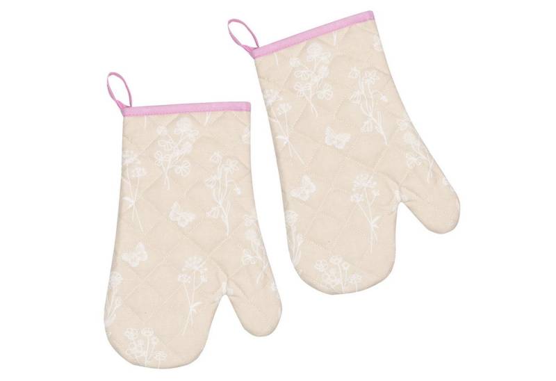 Kracht Topfhandschuhe Wildblumen, (Set, 2-tlg., 2-teilig), 2er Set Ofenhandschuhe, wattiert, ca. 20x30 cm von Kracht