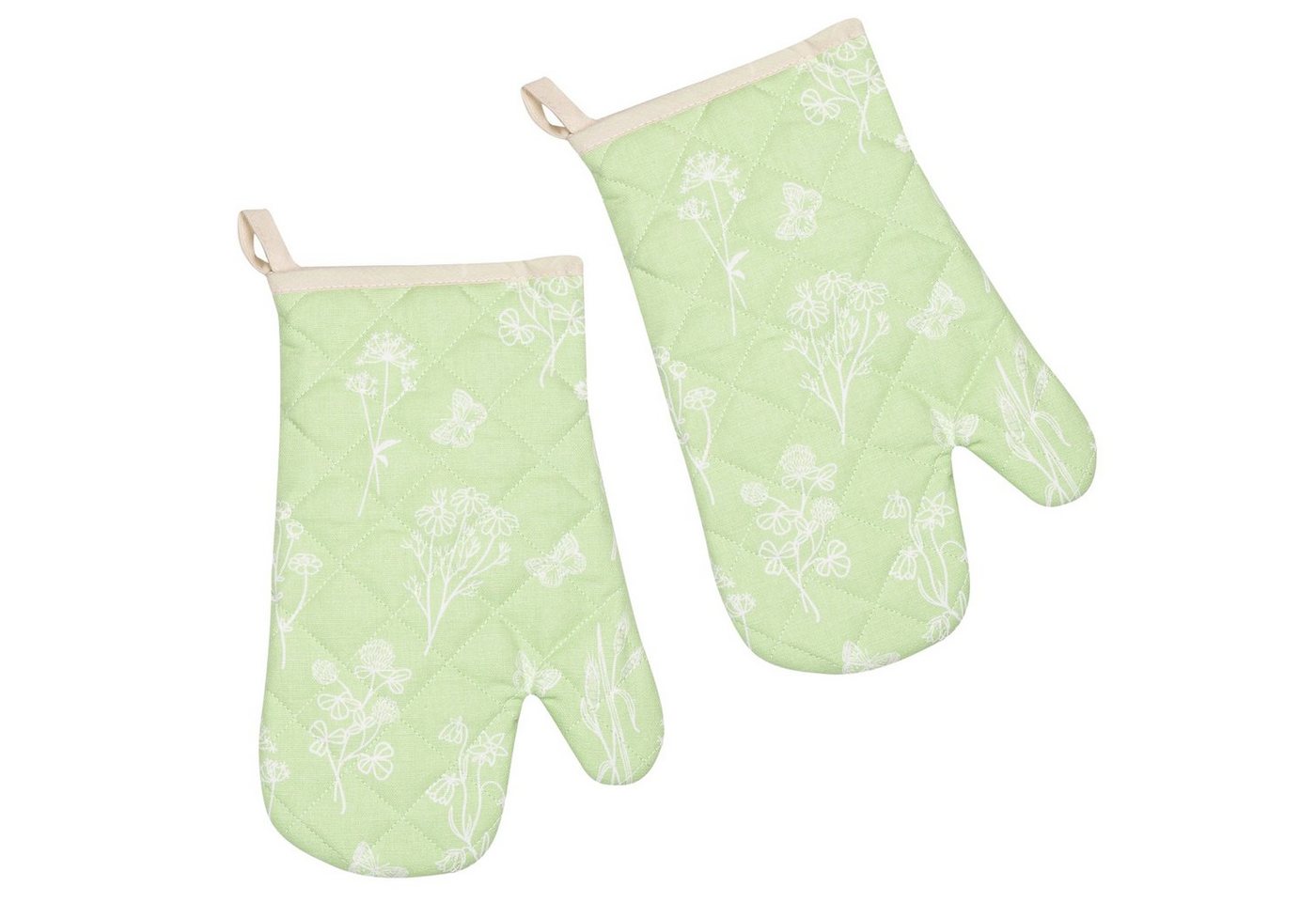 Kracht Topfhandschuhe Wildblumen, (Set, 2-tlg., 2-teilig), 2er Set Ofenhandschuhe, wattiert, ca. 20x30 cm von Kracht