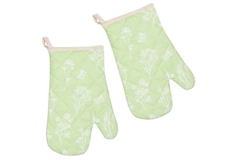 Kracht Topfhandschuhe Wildblumen, (Set, 2-tlg., 2-teilig), 2er Set Ofenhandschuhe, wattiert, ca. 20x30 cm von Kracht