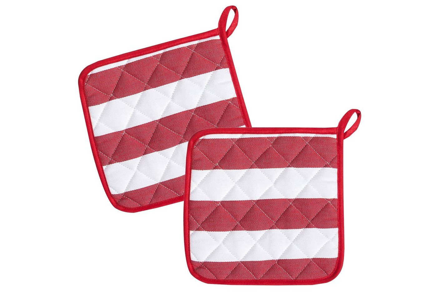 Kracht Topflappen Blockstreifen, (Set, 2-tlg., Set), 2er Set Topflappen, wattiert, ca. 22x22 cm von Kracht