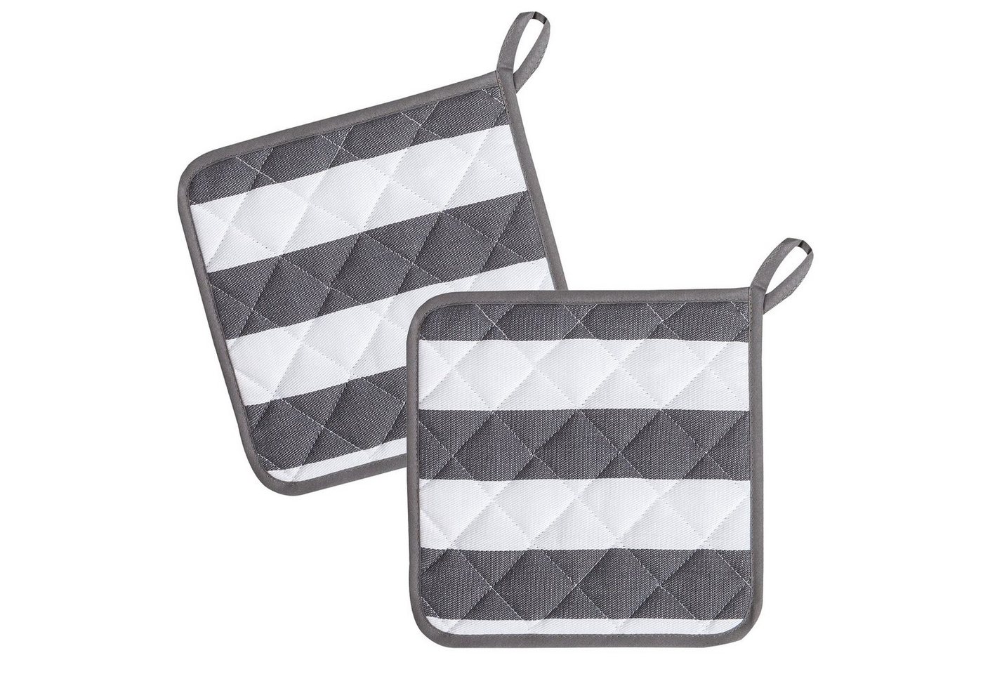 Kracht Topflappen Blockstreifen, (Set, 2-tlg., Set), 2er Set Topflappen, wattiert, ca. 22x22 cm von Kracht