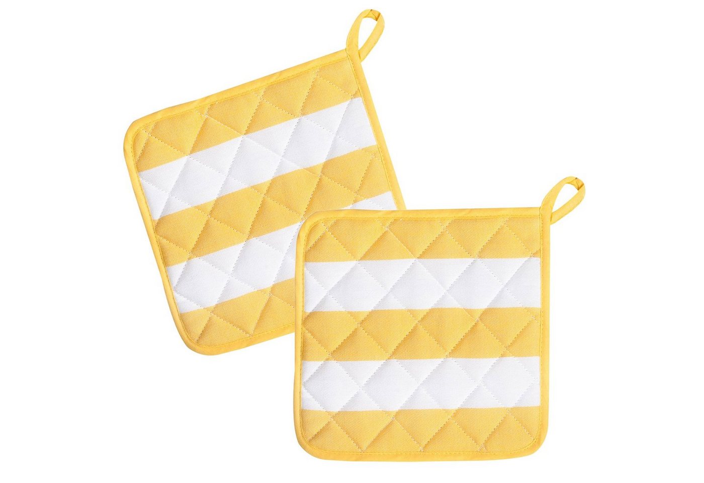 Kracht Topflappen Blockstreifen, (Set, 2-tlg., Set), 2er Set Topflappen, wattiert, ca. 22x22 cm von Kracht