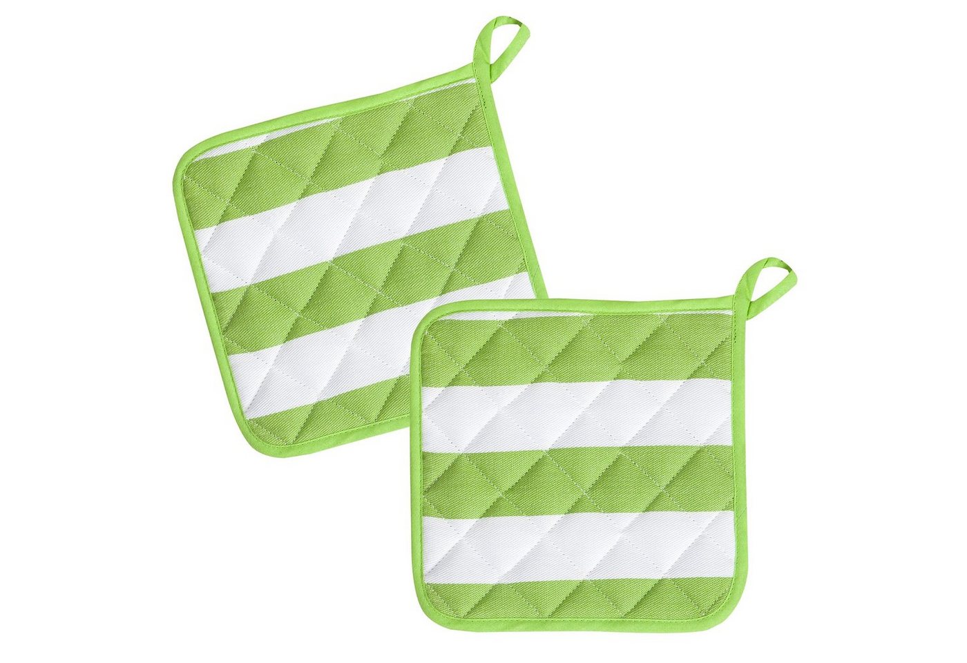 Kracht Topflappen Blockstreifen, (Set, 2-tlg., Set), 2er Set Topflappen, wattiert, ca. 22x22 cm von Kracht