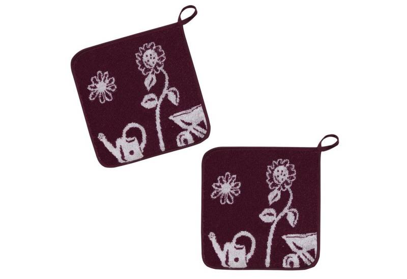 Kracht Topflappen Gartenarbeit, (Set, 2-tlg., 2-teilig), 2er Set Topflappen, Baumwoll Frottier, ca. 22x22 cm von Kracht