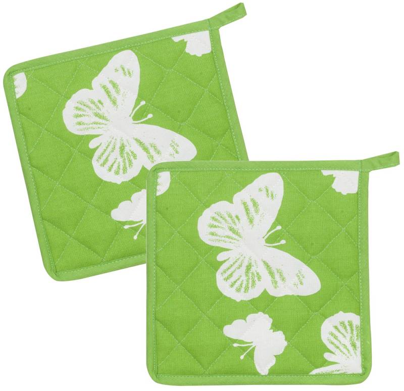 Kracht Topflappen Schmetterlinge, (2-tlg., 2-teilig), 2er Set Topflappen, wattiert, ca. 22x22 cm von Kracht