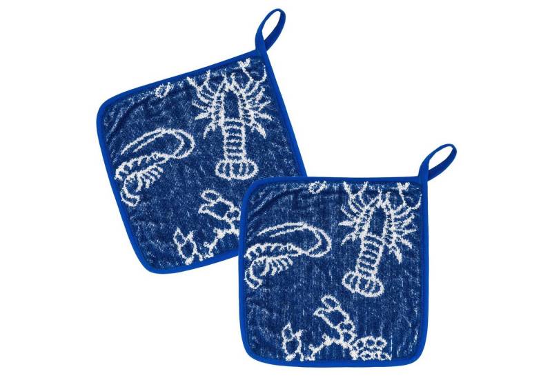 Kracht Topflappen Seafood, (Set, 2-tlg., Set), 2er Set Topflappen, Baumwoll Frottier, ca. 22x22 cm von Kracht